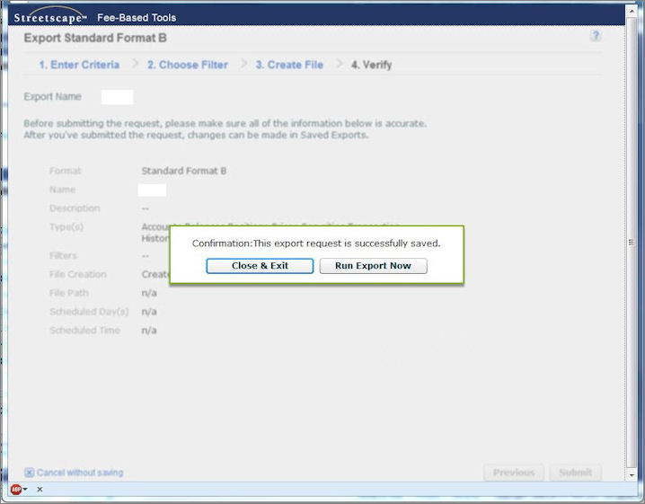 Exporting Data From Fidelity Streetscape